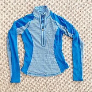 lululemon run u-turn reversible 1/2 zip pullover beaming blue women Sz 4